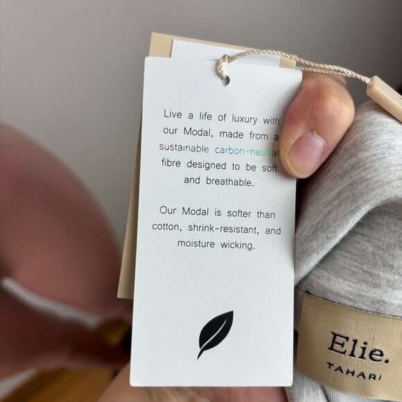 Elie Tahari NEW heathered gray 1/2 zip sweatshirt Modal blend Small oversized - Picture 8 of 10